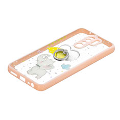 Funda Silicona Gel Goma Patron de Moda Carcasa con Anillo de dedo Soporte Y01X para Xiaomi Poco M2 Amarillo