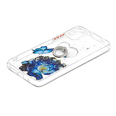 Funda Silicona Gel Goma Patron de Moda Carcasa con Anillo de dedo Soporte Y01X para Xiaomi Poco M3 Azul