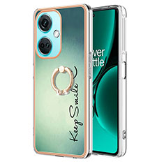 Funda Silicona Gel Goma Patron de Moda Carcasa con Anillo de dedo Soporte Y02B para OnePlus Nord CE 3 Lite 5G Verde