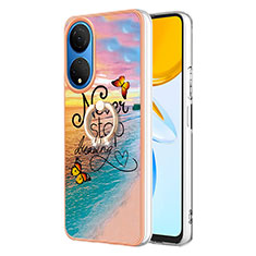 Funda Silicona Gel Goma Patron de Moda Carcasa con Anillo de dedo Soporte Y03B para Huawei Honor X7 Multicolor