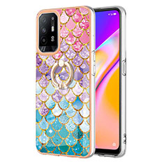 Funda Silicona Gel Goma Patron de Moda Carcasa con Anillo de dedo Soporte Y03B para Oppo A95 5G Vistoso