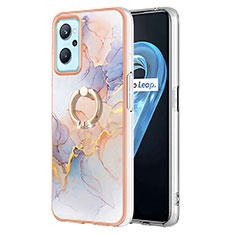 Funda Silicona Gel Goma Patron de Moda Carcasa con Anillo de dedo Soporte Y03B para Oppo K10 4G Purpura Claro