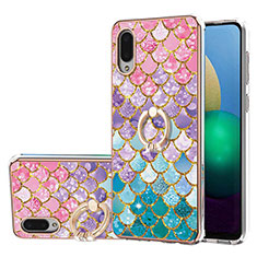 Funda Silicona Gel Goma Patron de Moda Carcasa con Anillo de dedo Soporte Y03B para Samsung Galaxy A02 Vistoso