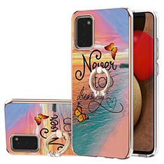 Funda Silicona Gel Goma Patron de Moda Carcasa con Anillo de dedo Soporte Y03B para Samsung Galaxy A03s Multicolor