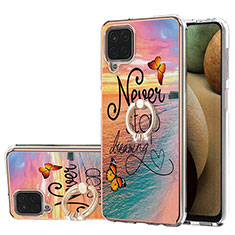 Funda Silicona Gel Goma Patron de Moda Carcasa con Anillo de dedo Soporte Y03B para Samsung Galaxy A12 5G Multicolor