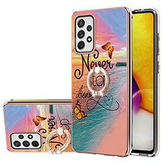 Funda Silicona Gel Goma Patron de Moda Carcasa con Anillo de dedo Soporte Y03B para Samsung Galaxy A72 4G Multicolor