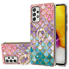 Funda Silicona Gel Goma Patron de Moda Carcasa con Anillo de dedo Soporte Y03B para Samsung Galaxy A72 4G Vistoso