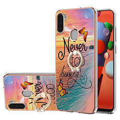 Funda Silicona Gel Goma Patron de Moda Carcasa con Anillo de dedo Soporte Y03B para Samsung Galaxy M11 Multicolor