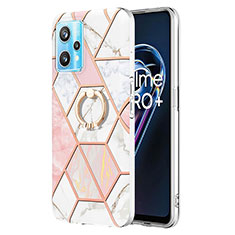 Funda Silicona Gel Goma Patron de Moda Carcasa con Anillo de dedo Soporte Y04B para Realme 9 Pro+ Plus 5G Rosa