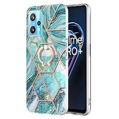 Funda Silicona Gel Goma Patron de Moda Carcasa con Anillo de dedo Soporte Y04B para Realme Narzo 50 Pro 5G Menta Verde