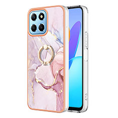 Funda Silicona Gel Goma Patron de Moda Carcasa con Anillo de dedo Soporte Y05B para Huawei Honor X6 Rosa