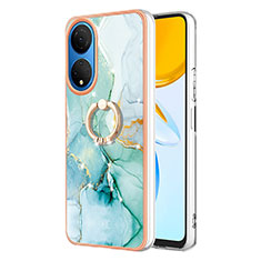 Funda Silicona Gel Goma Patron de Moda Carcasa con Anillo de dedo Soporte Y05B para Huawei Honor X7 Verde