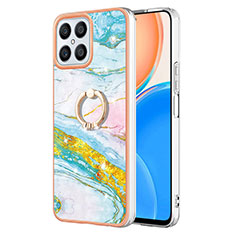 Funda Silicona Gel Goma Patron de Moda Carcasa con Anillo de dedo Soporte Y05B para Huawei Honor X8 4G Vistoso