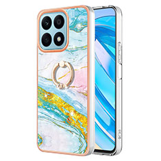 Funda Silicona Gel Goma Patron de Moda Carcasa con Anillo de dedo Soporte Y05B para Huawei Honor X8a 4G Vistoso