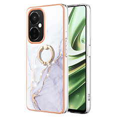 Funda Silicona Gel Goma Patron de Moda Carcasa con Anillo de dedo Soporte Y05B para OnePlus Nord N30 5G Blanco