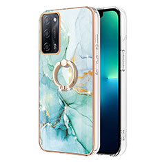 Funda Silicona Gel Goma Patron de Moda Carcasa con Anillo de dedo Soporte Y05B para Oppo A53s 5G Verde