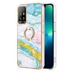 Funda Silicona Gel Goma Patron de Moda Carcasa con Anillo de dedo Soporte Y05B para Oppo Reno5 Z 5G Vistoso