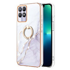 Funda Silicona Gel Goma Patron de Moda Carcasa con Anillo de dedo Soporte Y05B para Realme 8i Blanco