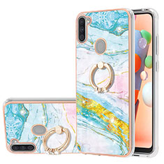 Funda Silicona Gel Goma Patron de Moda Carcasa con Anillo de dedo Soporte Y05B para Samsung Galaxy A11 Vistoso