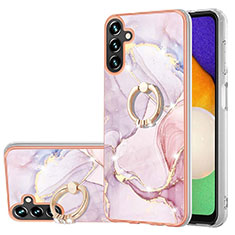 Funda Silicona Gel Goma Patron de Moda Carcasa con Anillo de dedo Soporte Y05B para Samsung Galaxy A13 5G Rosa