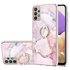 Funda Silicona Gel Goma Patron de Moda Carcasa con Anillo de dedo Soporte Y05B para Samsung Galaxy A23 4G Rosa