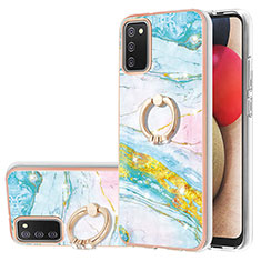 Funda Silicona Gel Goma Patron de Moda Carcasa con Anillo de dedo Soporte Y05B para Samsung Galaxy F02S SM-E025F Vistoso