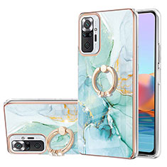 Funda Silicona Gel Goma Patron de Moda Carcasa con Anillo de dedo Soporte Y05B para Xiaomi Redmi Note 10 Pro Max Verde