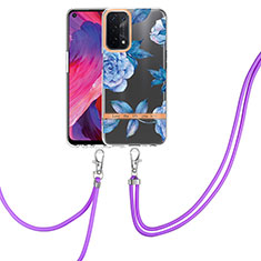 Funda Silicona Gel Goma Patron de Moda Carcasa con Anillo de dedo Soporte Y06B para OnePlus Nord N200 5G Azul