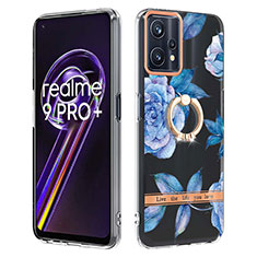 Funda Silicona Gel Goma Patron de Moda Carcasa con Anillo de dedo Soporte Y06B para Realme Narzo 50 Pro 5G Azul