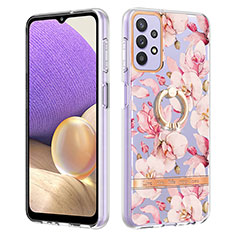 Funda Silicona Gel Goma Patron de Moda Carcasa con Anillo de dedo Soporte Y06B para Samsung Galaxy A23 5G Rosa