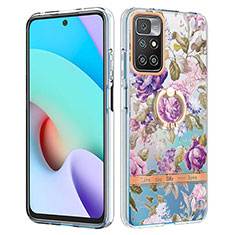 Funda Silicona Gel Goma Patron de Moda Carcasa con Anillo de dedo Soporte Y06B para Xiaomi Redmi Note 11 4G (2021) Purpura Claro