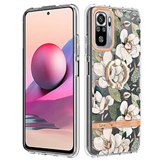 Funda Silicona Gel Goma Patron de Moda Carcasa con Anillo de dedo Soporte Y06B para Xiaomi Redmi Note 11 SE India 4G Blanco