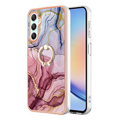 Funda Silicona Gel Goma Patron de Moda Carcasa con Anillo de dedo Soporte YB1 para Samsung Galaxy A24 4G Multicolor