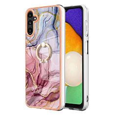 Funda Silicona Gel Goma Patron de Moda Carcasa con Anillo de dedo Soporte YB1 para Samsung Galaxy A34 5G Multicolor