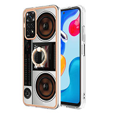 Funda Silicona Gel Goma Patron de Moda Carcasa con Anillo de dedo Soporte YB1 para Xiaomi Redmi Note 11 4G (2022) Vistoso