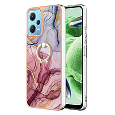 Funda Silicona Gel Goma Patron de Moda Carcasa con Anillo de dedo Soporte YB1 para Xiaomi Redmi Note 12 5G Multicolor