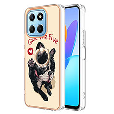 Funda Silicona Gel Goma Patron de Moda Carcasa con Anillo de dedo Soporte YB2 para Huawei Honor 70 Lite 5G Caqui