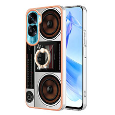 Funda Silicona Gel Goma Patron de Moda Carcasa con Anillo de dedo Soporte YB2 para Huawei Honor 90 Lite 5G Vistoso