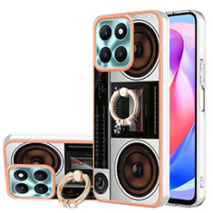 Funda Silicona Gel Goma Patron de Moda Carcasa con Anillo de dedo Soporte YB2 para Huawei Honor X6a Vistoso