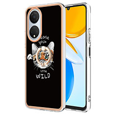 Funda Silicona Gel Goma Patron de Moda Carcasa con Anillo de dedo Soporte YB2 para Huawei Honor X7 Multicolor