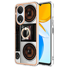 Funda Silicona Gel Goma Patron de Moda Carcasa con Anillo de dedo Soporte YB2 para Huawei Honor X7 Vistoso