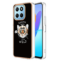 Funda Silicona Gel Goma Patron de Moda Carcasa con Anillo de dedo Soporte YB2 para Huawei Honor X8 5G Multicolor