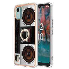 Funda Silicona Gel Goma Patron de Moda Carcasa con Anillo de dedo Soporte YB2 para Nokia C12 Plus Vistoso