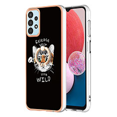 Funda Silicona Gel Goma Patron de Moda Carcasa con Anillo de dedo Soporte YB2 para Samsung Galaxy A13 4G Multicolor