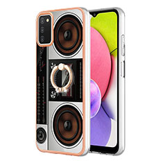 Funda Silicona Gel Goma Patron de Moda Carcasa con Anillo de dedo Soporte YB2 para Samsung Galaxy M02s Vistoso