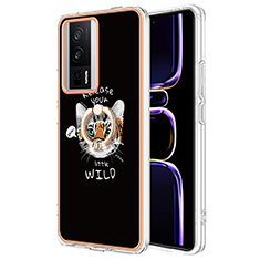 Funda Silicona Gel Goma Patron de Moda Carcasa con Anillo de dedo Soporte YB2 para Xiaomi Redmi K60 Pro 5G Multicolor