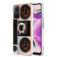 Funda Silicona Gel Goma Patron de Moda Carcasa con Anillo de dedo Soporte YB2 para Xiaomi Redmi Note 12S Vistoso