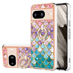 Funda Silicona Gel Goma Patron de Moda Carcasa con Anillo de dedo Soporte YB3 para Google Pixel 8 5G Vistoso