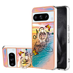 Funda Silicona Gel Goma Patron de Moda Carcasa con Anillo de dedo Soporte YB3 para Google Pixel 8 Pro 5G Multicolor