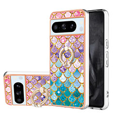 Funda Silicona Gel Goma Patron de Moda Carcasa con Anillo de dedo Soporte YB3 para Google Pixel 8 Pro 5G Vistoso